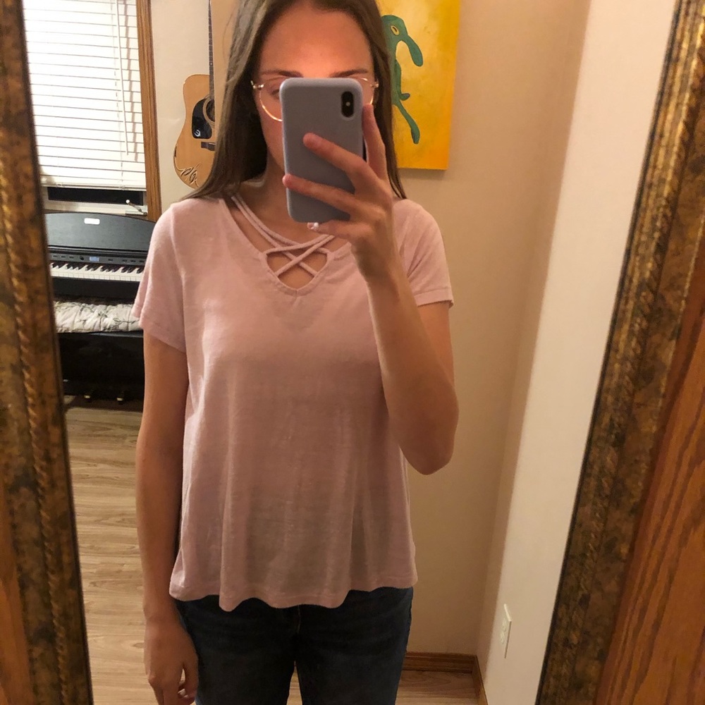 Lavender/light pink shirt